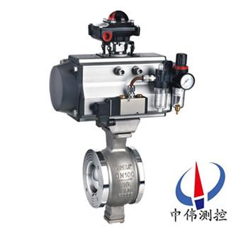Pneumatic V-type regulating ball valve